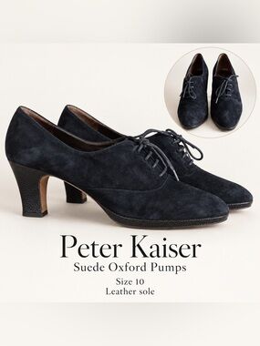 Peter Kaiser Vintage Suede Oxford Pumps – Size 10